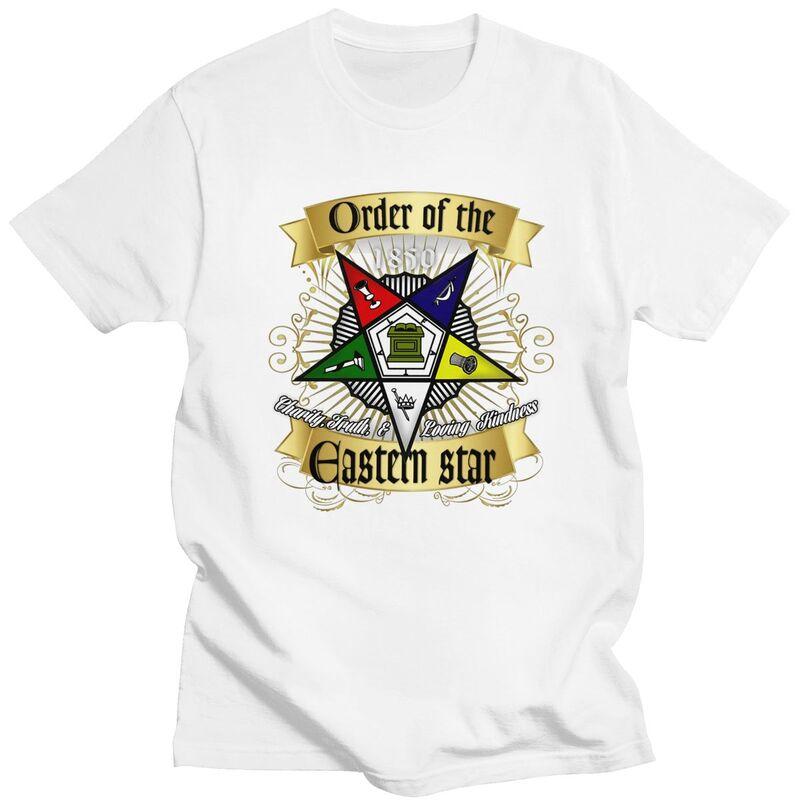Custom Trendy OES Emblem Order Of The Eastern Star T Shirt Men Short Sleeves 100 Cotton Tshirt Tee Tops Streetwear Tshirt
