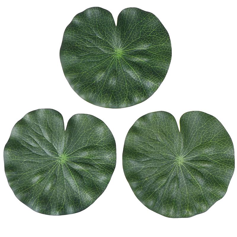 Pack Of 9 Artificial Floating Foam Lotus Leaves Water Lily Pads Ornaments Green