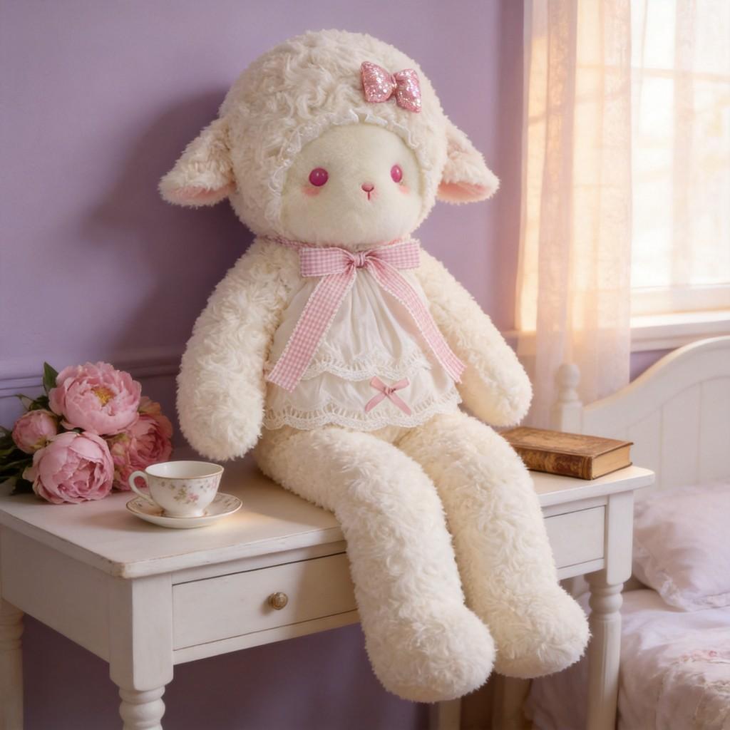 Peluche Lolita Agnello Giocattolo di Peluche Regalo Per Bambine e Bambini