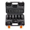 1/2" Drive Impact Socket Set, 9 Piece Deep Socket Set Metric 29-38mm, 6 Point Cr-Mo Alloy Steel for Auto Repair, Easy-to-Read Size Markings, Rugged