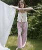 Mosyupamosyu Summer Wide Elastic Waist Pants [Pink]