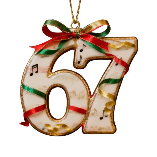 67 Christmas Ornament 2D Flat Funny Six Seven Meme Christmas Decoration