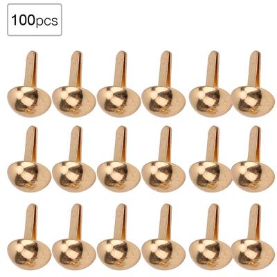 100 Pcs Mushroom Shaped Decoration Rivets DIY Accessories for Bags Shoes Hats Clothes(10mm Gold )