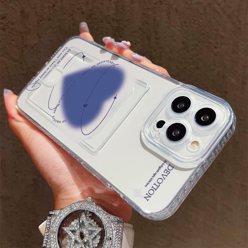 Card Slot Holder Silicone Wallet Pocket Case For Oppo Reno 12F 13F Xiaomi Redmi Note 14 13 Samsung A54 A24 A34 iPhone 13 17 Cover Clear Phone Bumper