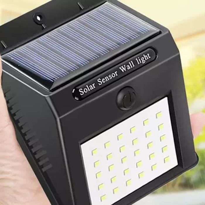 Applique murale - Solarna - 30 LED - Panneau solaire - Détecteur de mouvement 120°/3 m