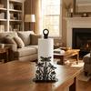2D Flat Floral Tissue Holder Wooden Base Roll Paper Stand Practical Paper Towel Rack  Dining Table