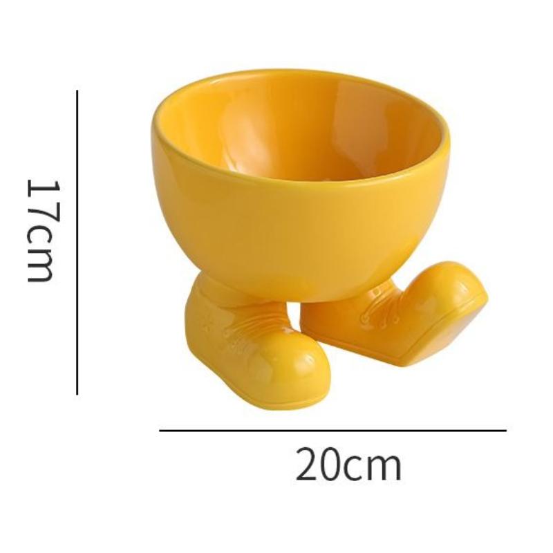 

Ceramic High Footed Dog Bowl Food Water Portable Cervical Spine Protection Dog Bowl Large Caliber Drinking Bowls Pet Supplies жёлтый