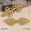 1 Pairs Handmade Chinese Frog Closure Buttons Knot Cheongsam Button Large Gold Wire Button Exquisite Bowknot Dress