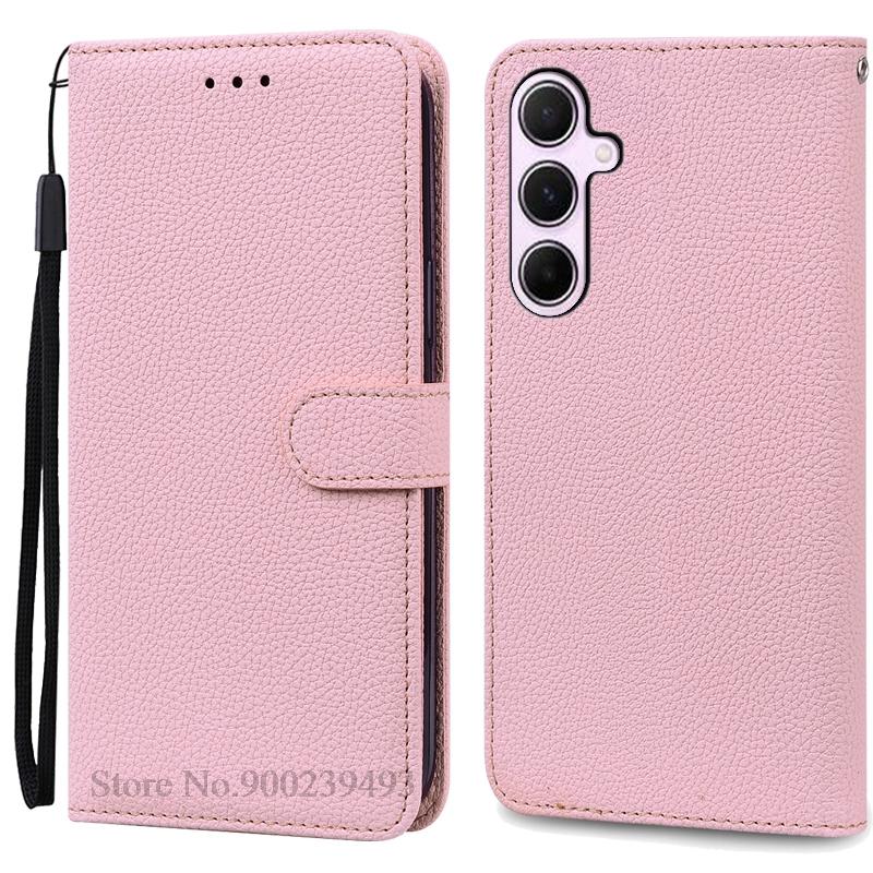 

Чехол A56 5G для Samsung A56 5G, кожаный чехол-кошелек, откидная крышка для Samsung Galaxy A56, чехол-подставка, чехол-книжка, чехол Fundas Etui For Samsung A56 5G розовый