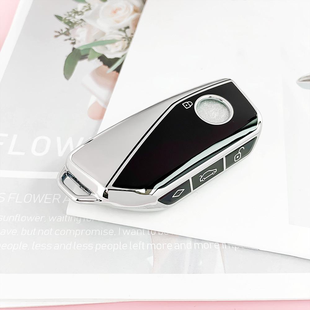 TPU Car Key Case Cover Shell Fob for BMW G07 X7 LCI U11 X1 G70 7 Series G09 XM F98 X4M LCI G18 X5 G81 M3 I20 IX Silver Key Case