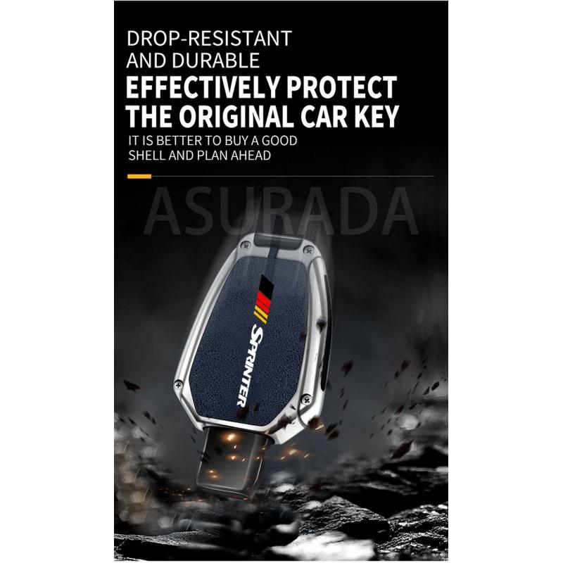 Car TPU Zinc Alloy Key Case Bag For Mercedes Benz Sprinter Logo Car Key Chain Car Metal Key Shell Interior Decoration Accessorie