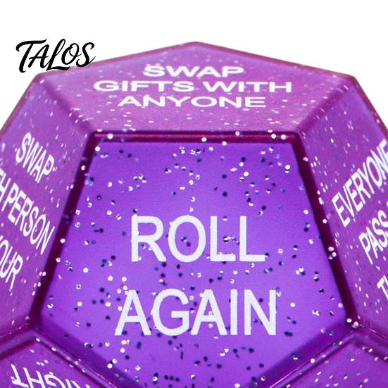 Christmas Gift Exchange Dice Santa Swap Dice, Stocking Stuffers White Elephant Multi-sides Game Glitter for Present Party