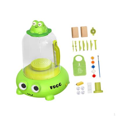 Electric Pottery Wheel for Kids Child Parent Interactive Compact with Painting & Carving Tools