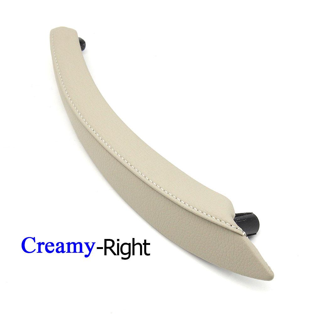Inner Car Black Beige Left Right Passenger Door Pull Handle Leather Cover Trim Replacement For BMW X5 X6 E70 E71 E72