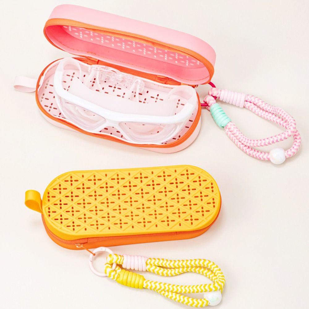 Large Capacity Swimming Glasses Case Drain Hole Swim Goggle Storage Box Travel