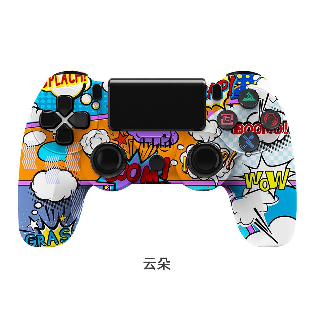 Controller Wireless Bluetooth per PS4 Gamepad a Doppia Vibrazione con Barra Luminosa per Console PS4