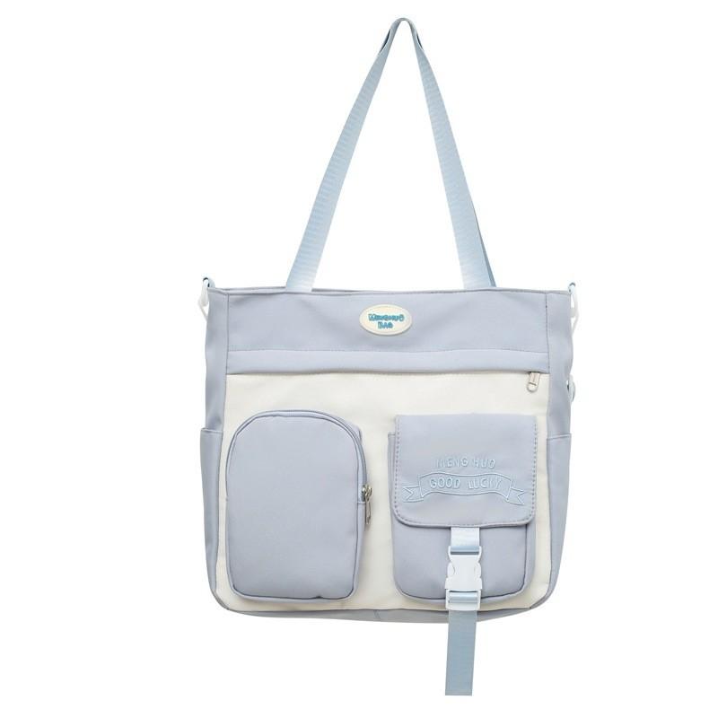 Large Capacity Nylon Tote Bag Street Fashion Casual Shoulder Bag Pink