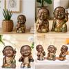 Adorable Trio of Monk Statues | A Symbol of Serenity & Wisdom | Brings Peace & Charm To Any Setting – Pack of 3,Multicolor