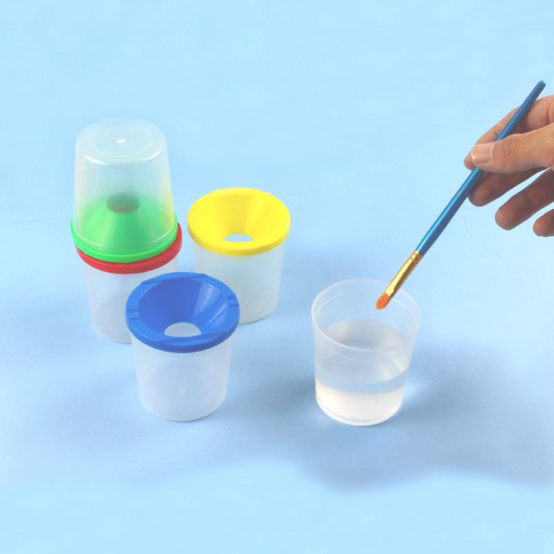 Pigment & Brush Washing Cups: Multi-functional Plastic for Kids' Painting Easel Accessories