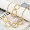 Trendy Geometric Metal Choker & Necklace Bracelet Set