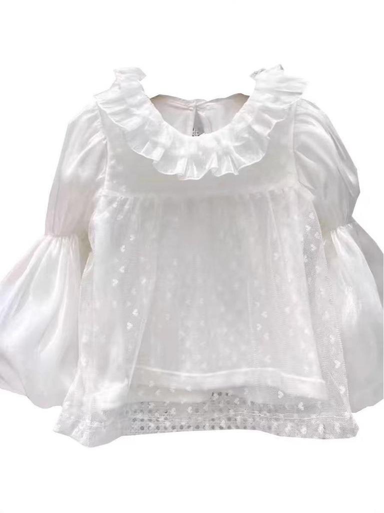 Cămașă Lolita Baby Doll pentru fete - Culoare solidă pentru primăvară și toamnă