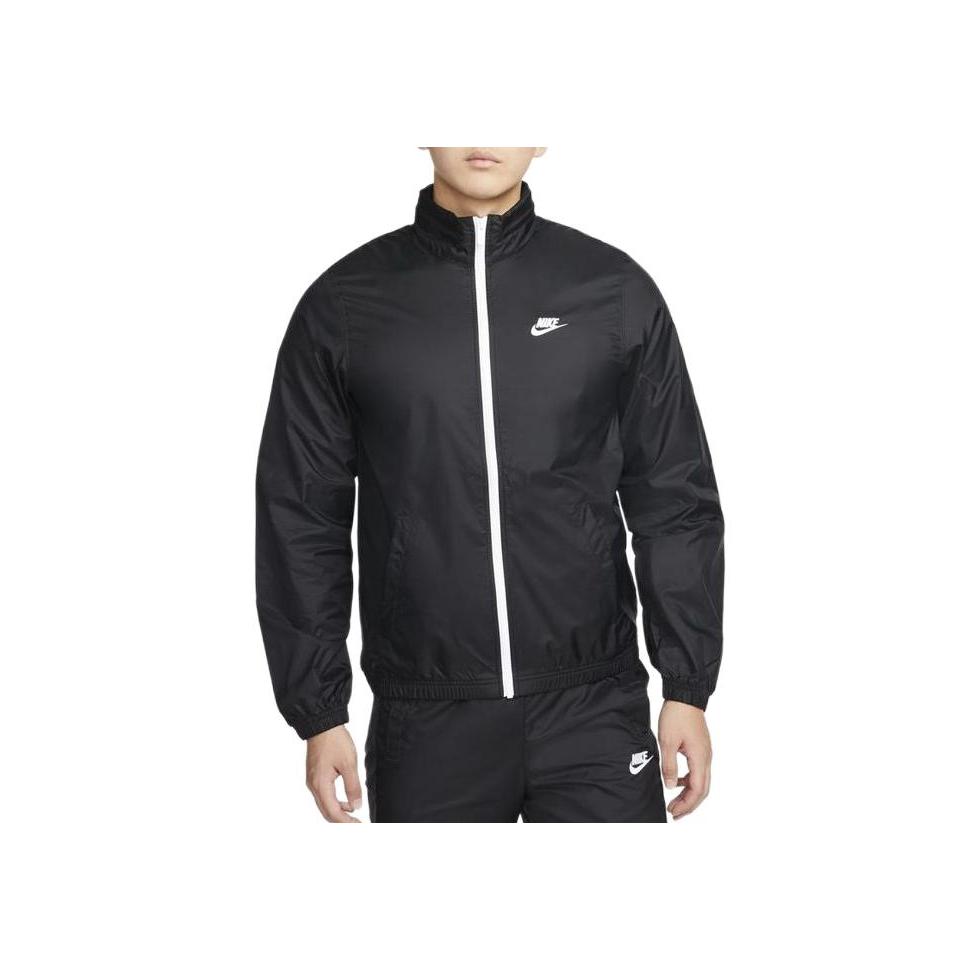 Nike Alphabet Stand Collar Zip-Up Long-Sleeve Elastic Waist Casual Tracksuit Men Sportswear Black DR3338-010