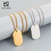 Trendy Metal Dog Tag Necklaces for Men Women Golden Polished Pendant Durable Fashion Jewelry, Daily Casual Party Wear Accessory