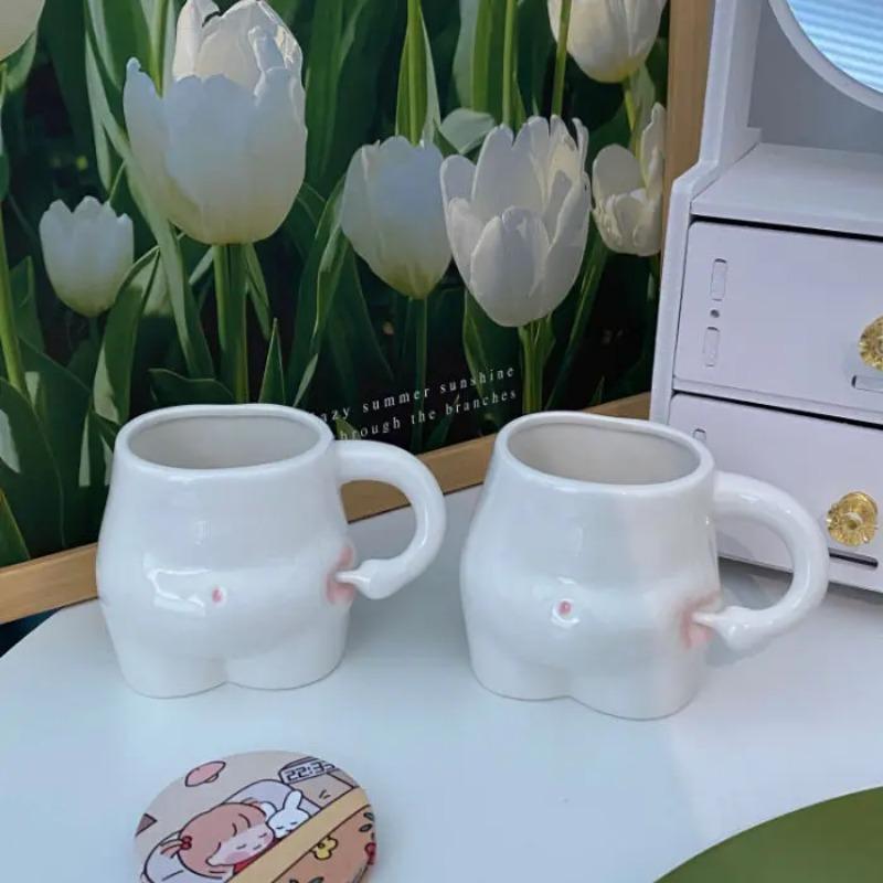 Individually Funny Belly Cup Kawail Ceramic Mug Cute Coffee Mark Milk Tea Water Cups Creative Pinch Belly Simple Cups