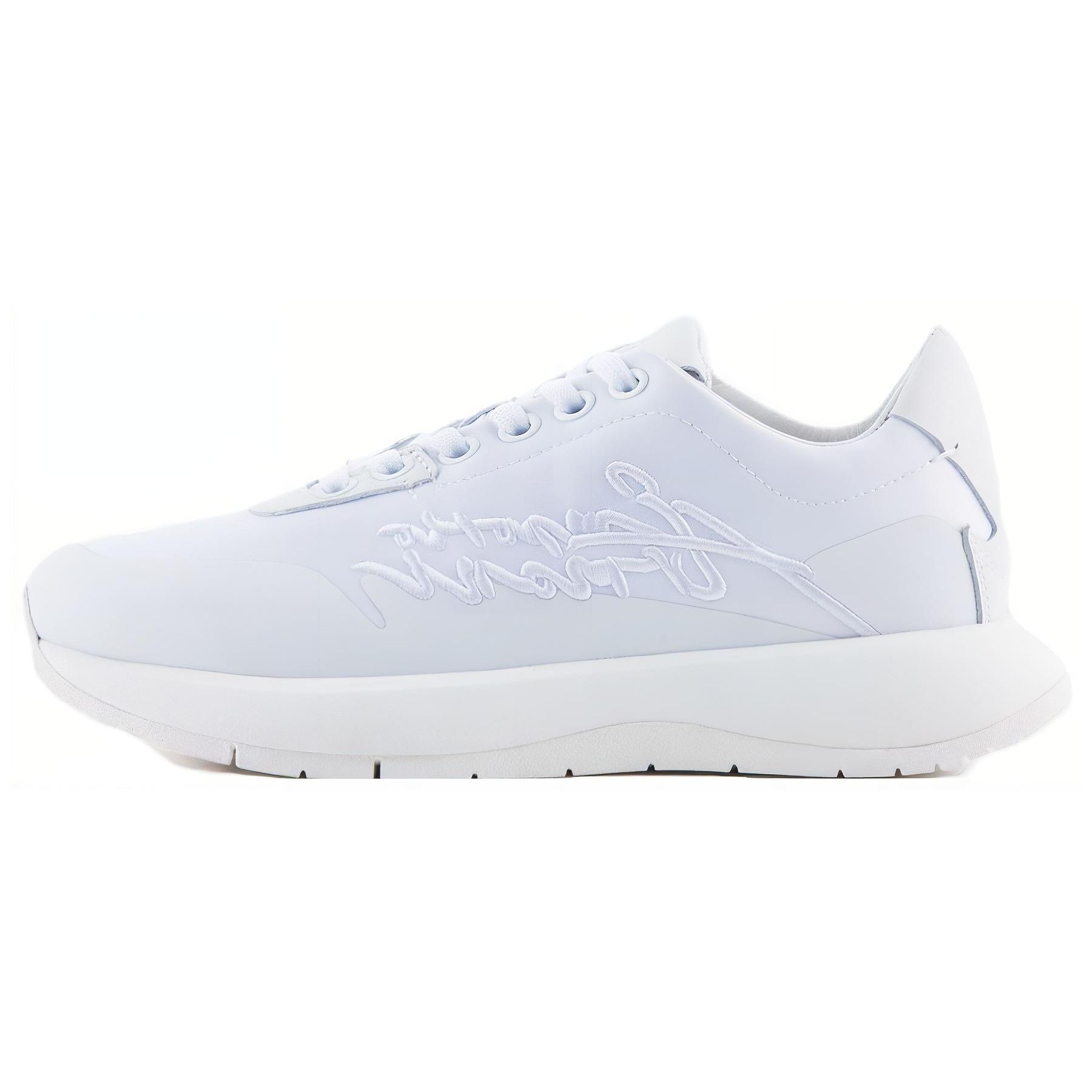 Emporio Armani Lace-Up Round Toe Low-Top Casual Shoes Women sneakers White X3X202XN38700001 38