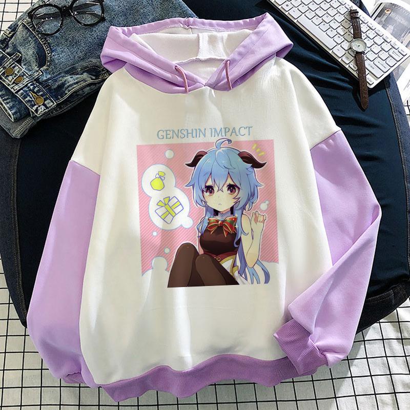 Hoodies Game Genshin Impact Splicing Women 3D Long Sleeve Couple Sweatshirt Pullover Cosplay Oversized Girls Hoodie