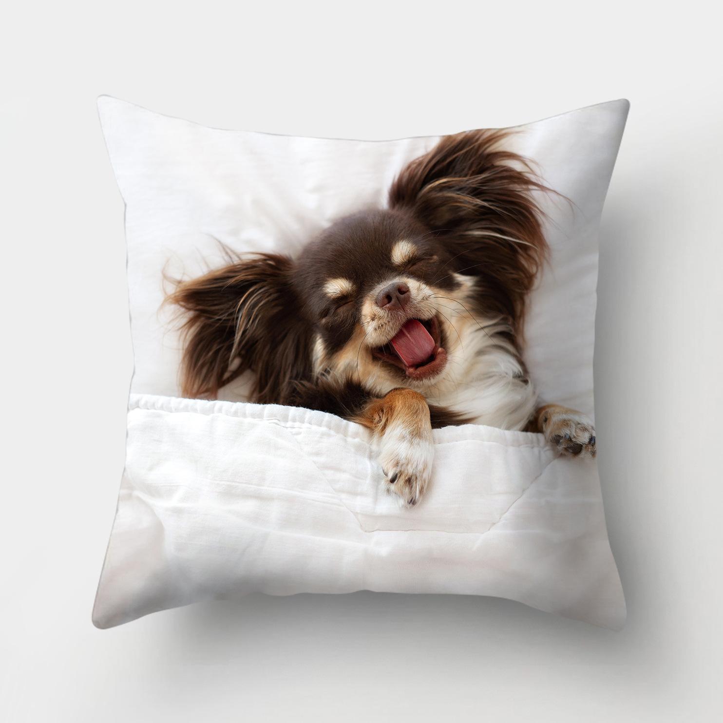 

1 шт., чехол для подушки с рисунком собаки, домашний декор, автомобиль, офисные принадлежности, уличная подушка 45x45cm