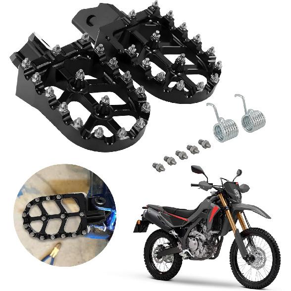 CRF50 Foot Pegs,CRF 50 Footpegs 2025 2024-2013 Dirt Pit Bike,CNC Aluminum AlloyMotorcycle,Wider Platform,Black