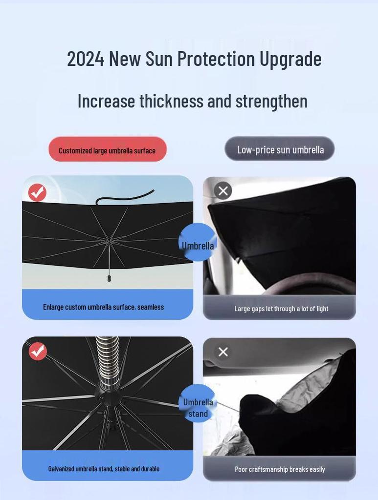 Car & Truck Windshield Sunshade: Summer Heat & UV Protection