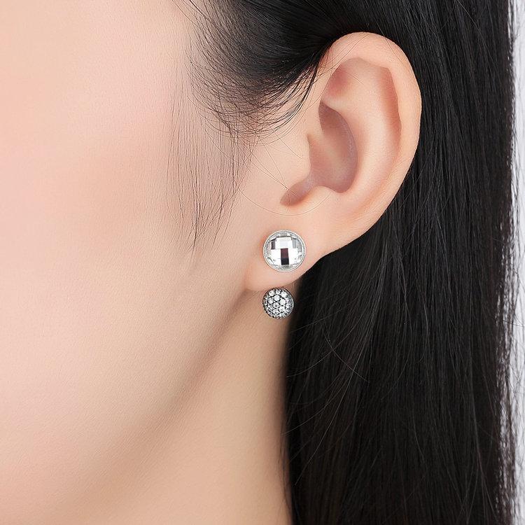 

925 серебро Европа Перо Кристалл от австрийской моды креативный чешский Женщина Серьги ретро микро набор ювелирных изделий