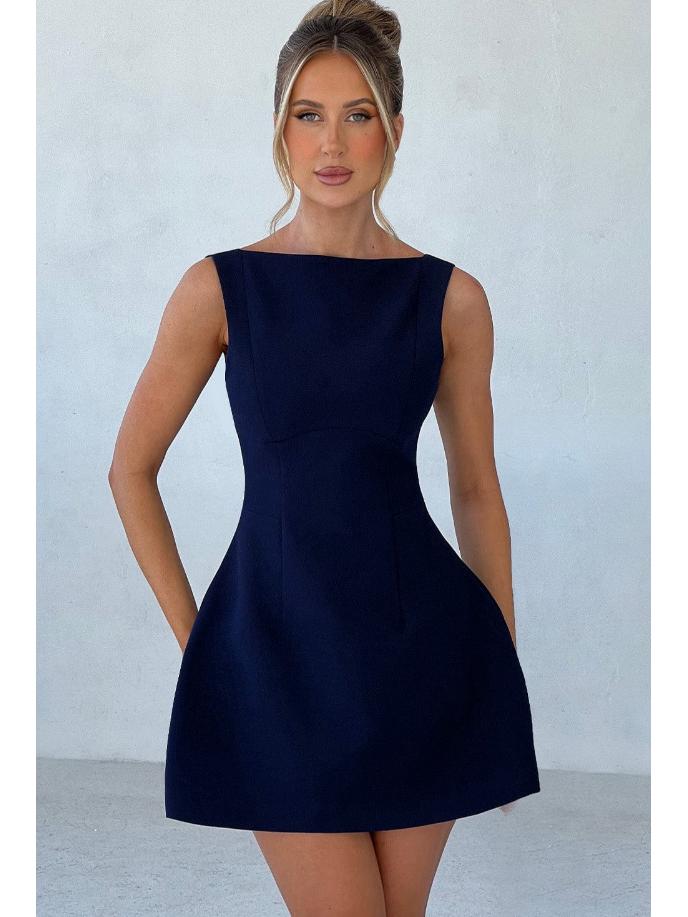 Women's Petite Sleeveless Summer Dress - Pear-Shaped, Waist-Slimming, Sweet and Simple Design