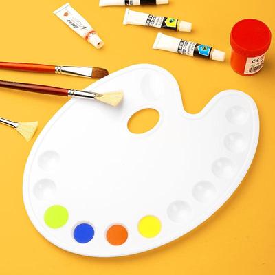 Ovales Kunststoff-Malpalette für Gouache- & Acrylfarben