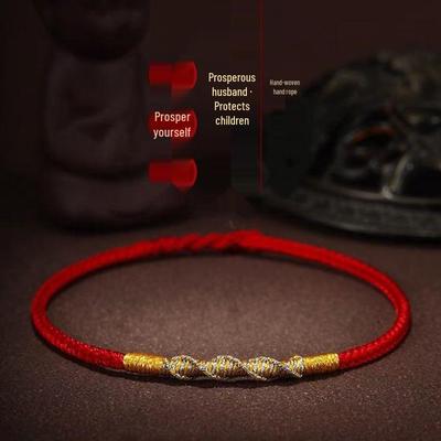 King Kong Knoten Rotes Seil Armband: Handgeknüpftes Benmingnian Armband, Schlichter & Partnerstil, Glücksbringer.