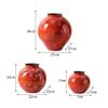 Ceramic Vase Red Porcelain Bottle The Kiln Turns Red Glaze Flower Vase Flower Arranger Terrarium Home Decoration Accessories