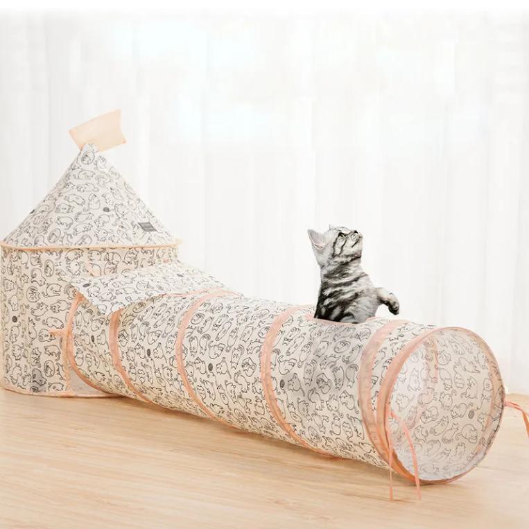 Custom Factory OEM Folding Cat Tunnel Light Weight Pet Play Tube For Pet Playhouse Indoor And Outdoor
