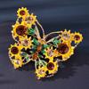 Sunflower Butterfly Brooch Rhinestone Butterfly Lapel Pin Sparkling Flower Brooch Pin for Blazers Coats Shirts Sweaters