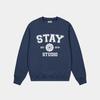 Lolenseupol Stay Studio Oversized Logo Sweatshirt Navy