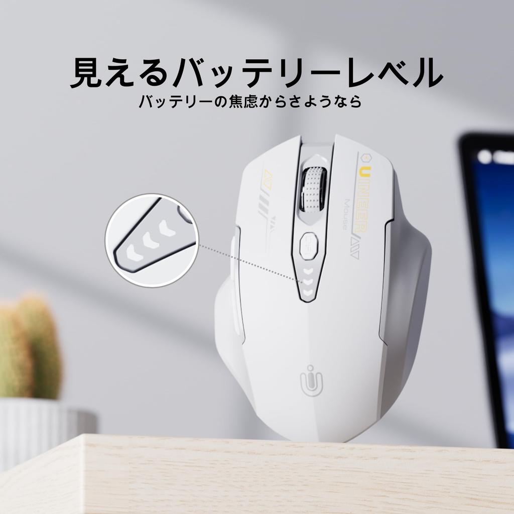 Ulepszona bezprzewodowa mysz Bluetooth z wizualnym wskaźnikiem naładowania, ładowalna, ergonomiczna mysz z regulacją DPI do życia wielourządzeniowego, tryb trójdzielny (BT