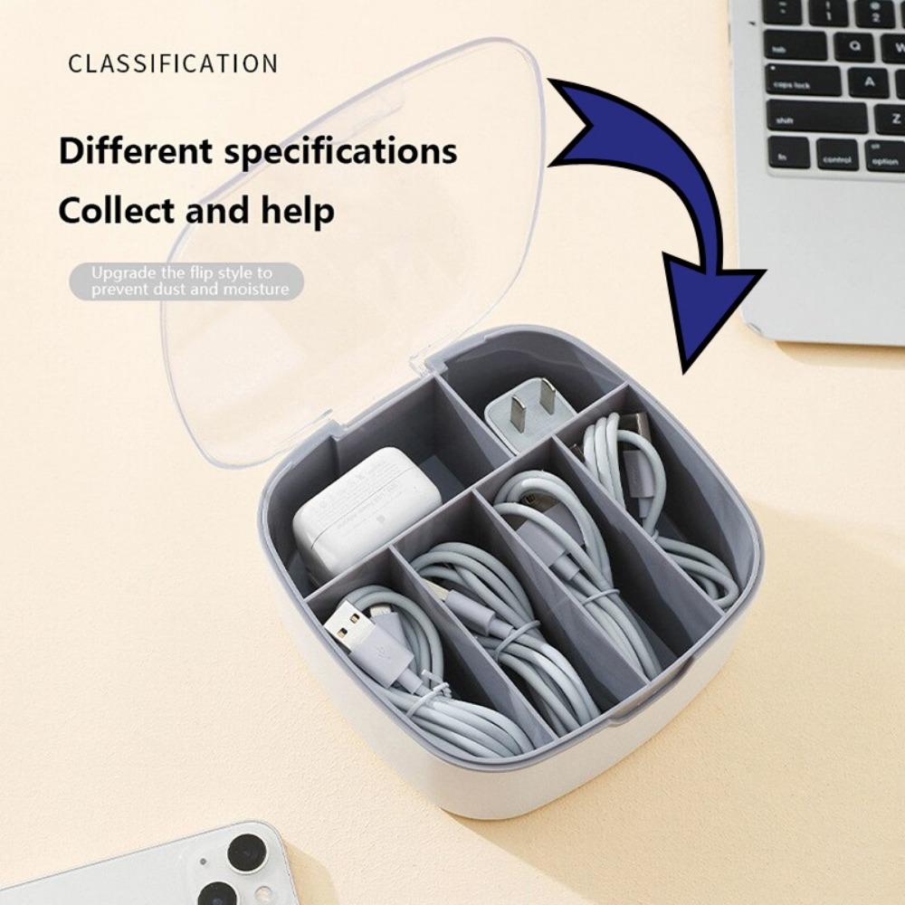 Tragbare Datenkabel-Aufbewahrungsbox USB-Ladegerät-Aufbewahrungsbox Kopfhörerkabel-Aufbewahrungsbox Staubdichter Kabel-Kunststoff-Organizer mit Deckeln