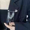 Vintage Chain Tassels Brooch Pin Elegant Alloy Jewelry Accessory for Women Men Retro Styles Multipurpose Decoration