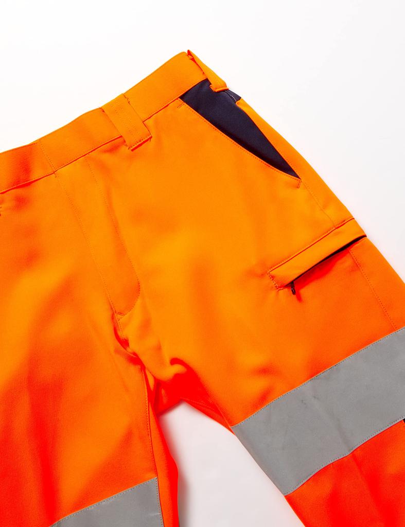 ASAHICHO Cargo Fluorescent Size 60 High-Visibility Pants, All-Season, Orange, E788, (LL)