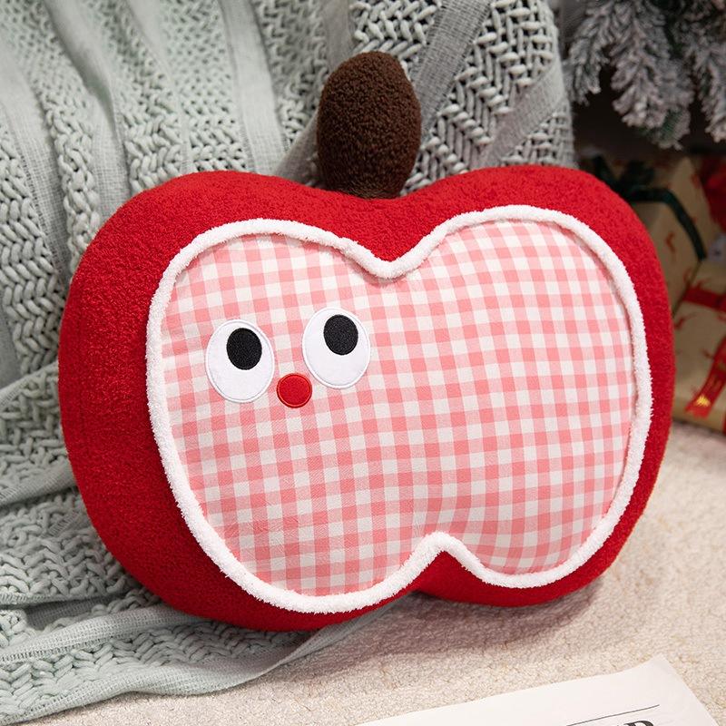 Cartoon Cute Expression Apple Throw Pillow Plush Toy Doll Home Sofa Pillow Cushion Girl Doll