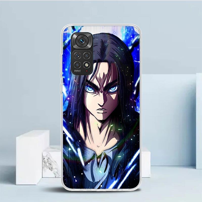 A-Attack on T-Titan Eren Yeager Soft Cover for Xiaomi Redmi Note 15 14 13 12 Pro Plus Phone Case 14S 11S 11T 11E 10S 10 4G Patte
