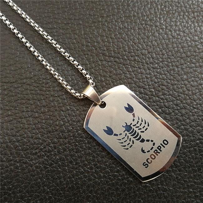 Skorpion 12 Konstelacji Naszyjnik Prezenty Urodzinowe Kolor Złoty Stal Nierdzewna Amulet Wisiorek Znak Zodiaku Biżuteria Collier