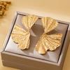 A Pair of Women's Earrings with a Vintage High-End Feel, Featuring Irregular Leaf and Petal Designs, Suitable for Daily Wear and Vacation