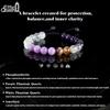 EFFIE QUEEN Handmade Lucky Natural Stone Quartz Bracelet for Women Adjustable Amethyst Protection Vintage Bangles Gift GMB104
